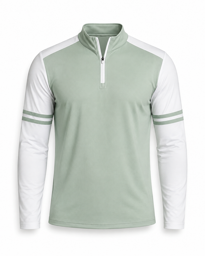 Sudadera Performance con Media Cremallera y Rayas Bicolor para Hombre