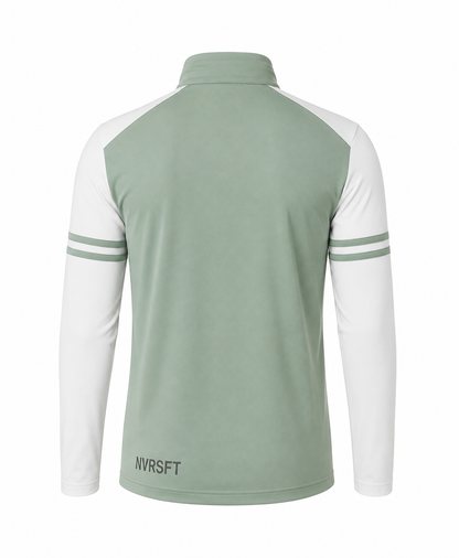 Sudadera Performance con Media Cremallera y Rayas Bicolor para Hombre