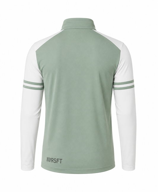 Sudadera Performance con Media Cremallera y Rayas Bicolor para Hombre