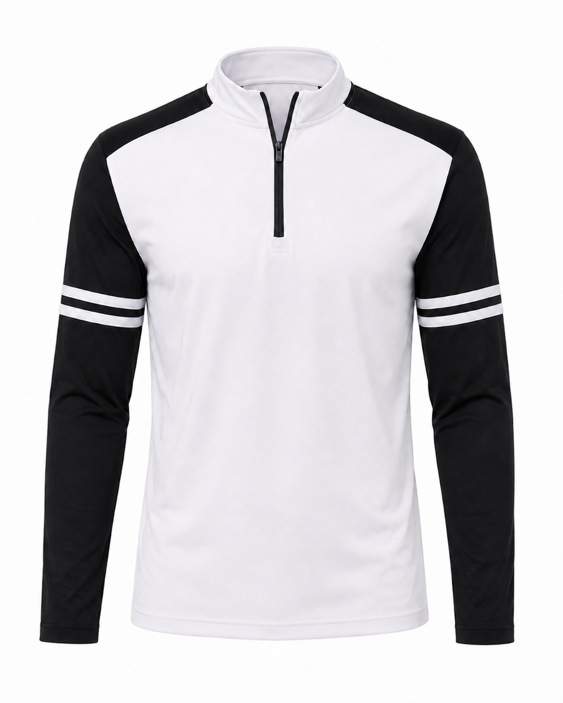 Sudadera Performance con Media Cremallera y Rayas Bicolor para Hombre