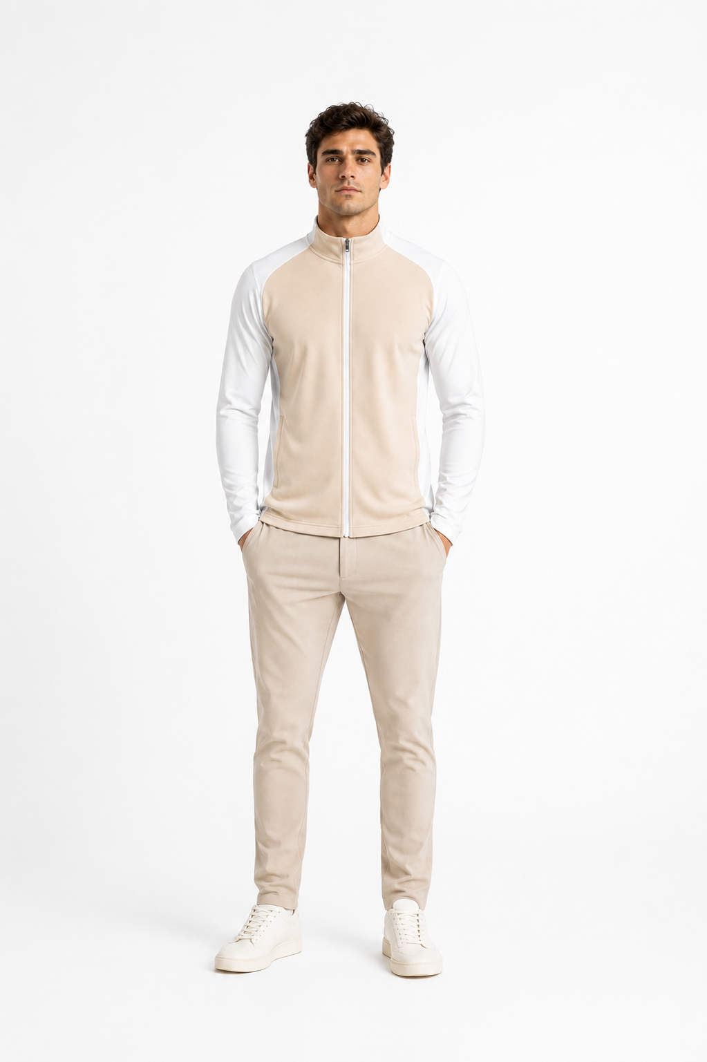 Sudadera Performance con Media Cremallera y Corte Raglán para Hombre