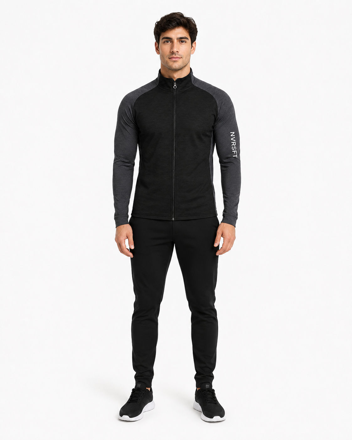 Sudadera Performance con Media Cremallera y Corte Raglán para Hombre