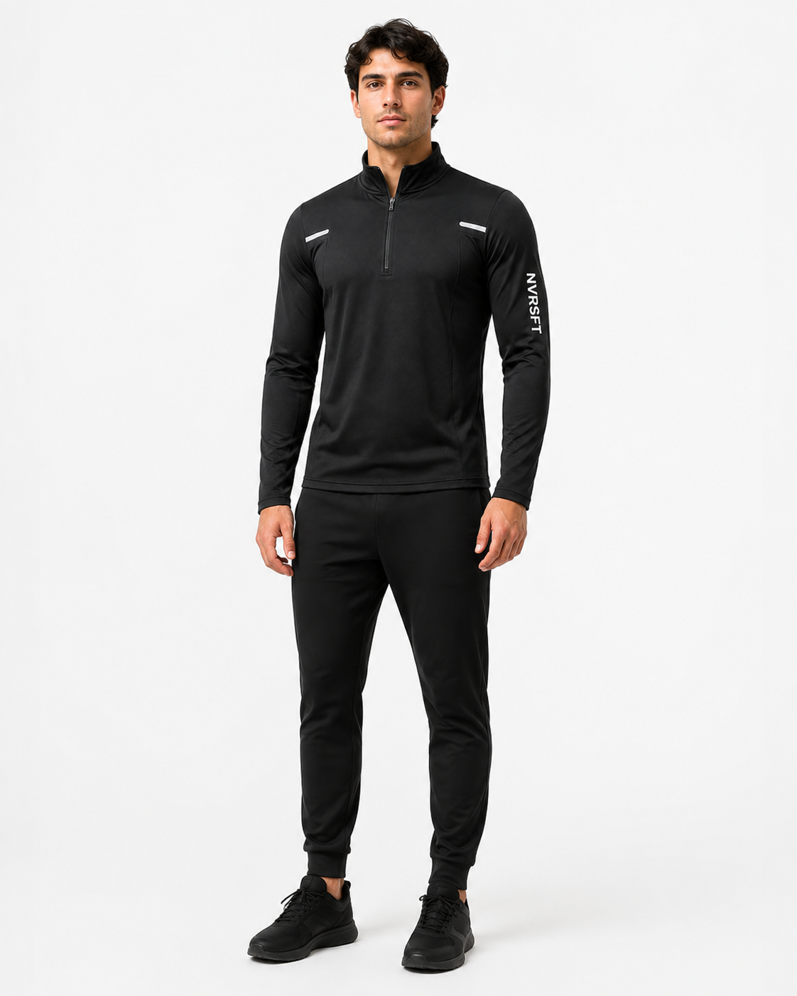Sudadera Performance con Media Cremallera y Detalles Reflectantes para Hombre