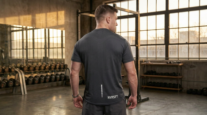 Active Top NVRSFT Sport gris Oxford alta elasticidad y secado rápido — playera deportiva quick-dry