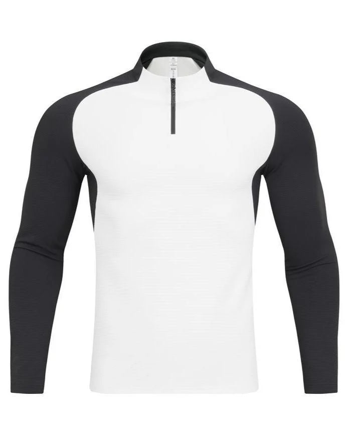 Sudadera de manga larga con cierre quarter zip y corte en hombros - NVRSFT®